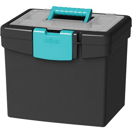File Storage Box with XL Storage Lid black/teal