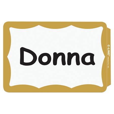 Name badge Self Adhesive 2-1/4 x 3-1/2 Gold Bordered