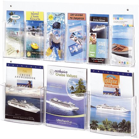 Présentoir mural pour brochures Clear2c™ 28 x 3 x 23-1/2 po H