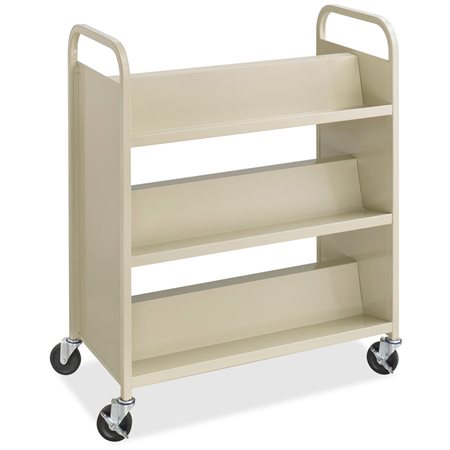 Chariot à livres double face à étagère en acier