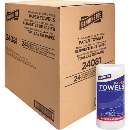 Serviettes de papier en rouleau 100 serviettes - 11 x 8-4/5 po. (bte 24)