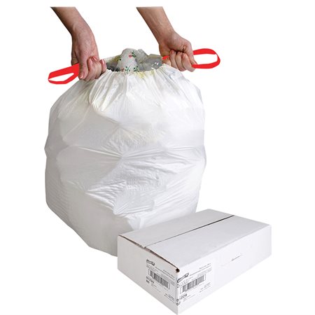 Sac à ordures à cordon flexible 24 x 25-1/8 po blanc (bte 60)