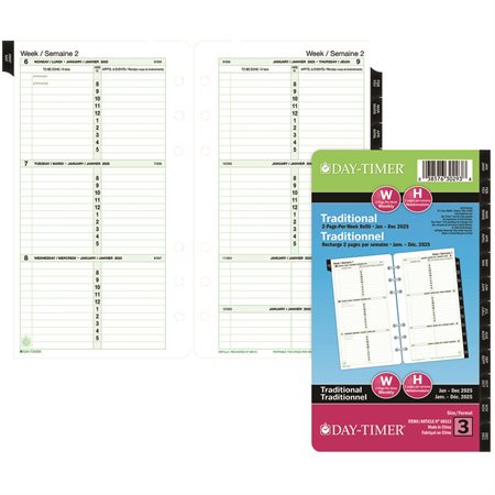 Portable Size Refills (2026) 1 week/2 pages