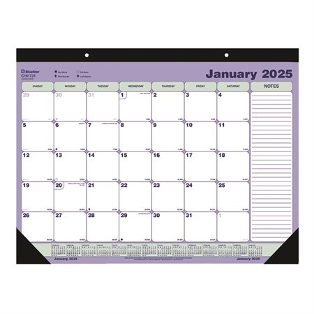 Calendrier sous-main mensuel (2026)