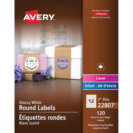 Étiquettes rondes glacées imprimables