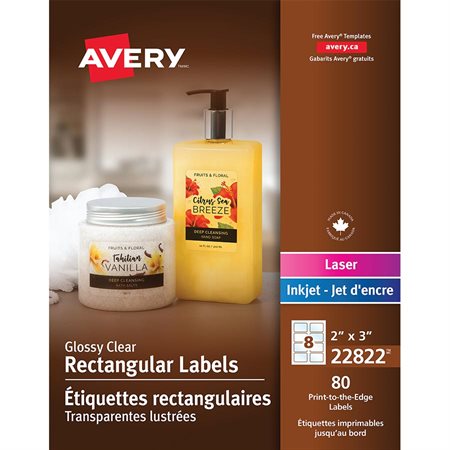 Étiquettes rectangulaires glacées imprimables