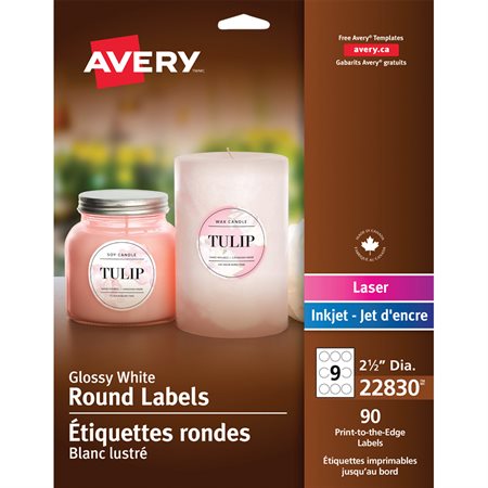 Étiquettes rondes glacées imprimables