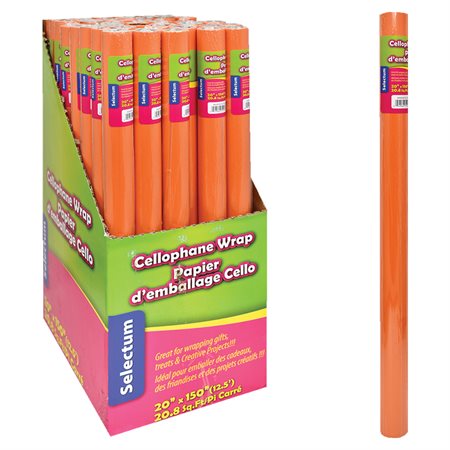 Rouleau de papier d'emballage cellophane - Orange