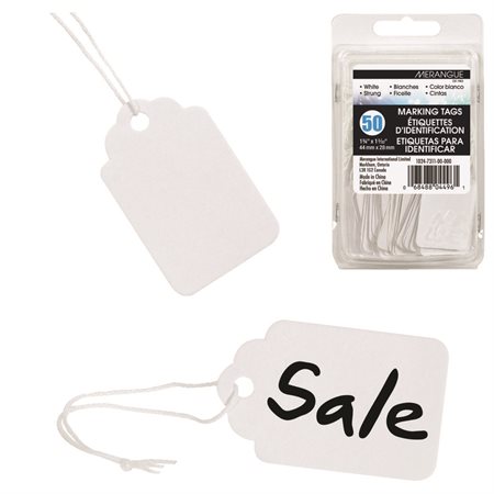 White Identification Tags with String