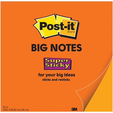 Post-it® Self-Adhesive Big Notes 15 x15 in, orange