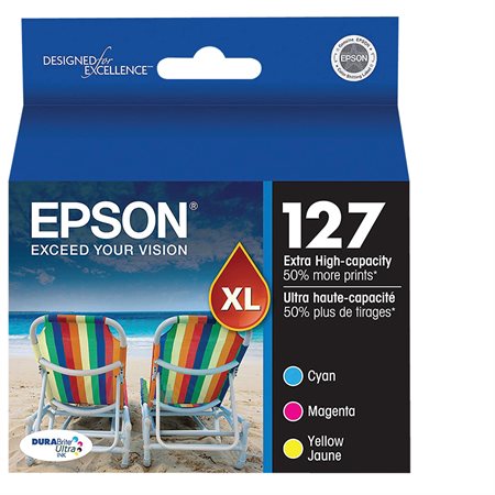 127 Ink Jet Cartridges Cyan, magenta and yellow combo