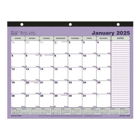 Calendrier sous-main mensuel (2026)