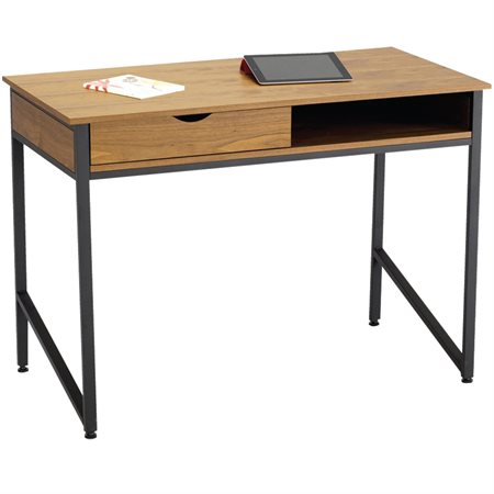 Bureau de travail à tiroir - Naturel / Noir