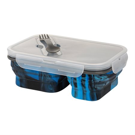 2 compartments collapsible silicone food container