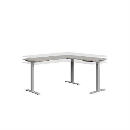 Poste de travail hauteur ajustable en forme de L
