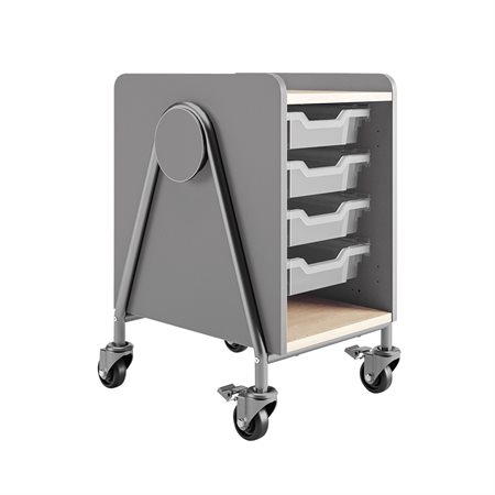Unité de rangement Whiffle - 4 étagères 16-1/2 x 19-3/4 x 27-1/4 po H gris