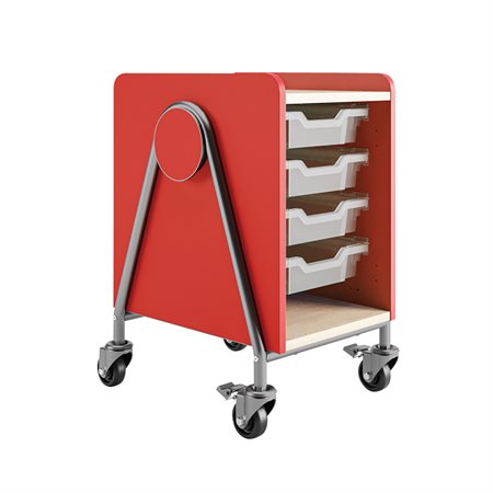 Unité de rangement Whiffle - 4 étagères 16-1/2 x 19-3/4 x 27-1/4 po H rouge