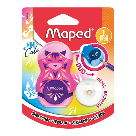 Taille-crayon à un trou et gomme à effacer Mini Cute