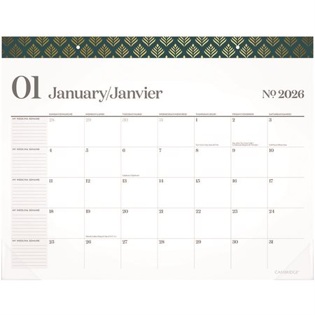 Calendrier de bureau