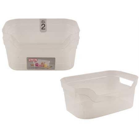 Bacs de rangement ouverts