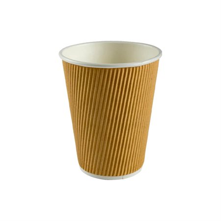 Gobelets ondulés pour boissons chaudes Nature Kraft