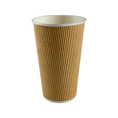 Gobelets ondulés pour boissons chaudes Nature Kraft