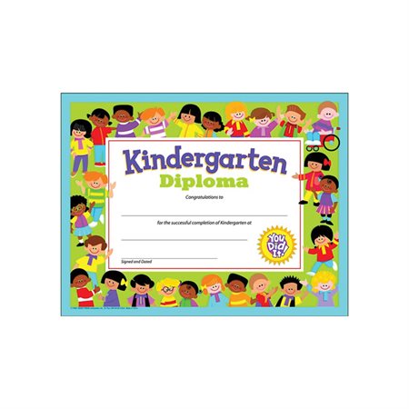 PK-K Certificates & Diplomas Kindergarten Diploma