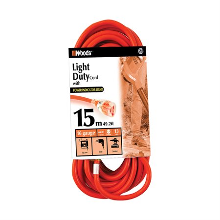 Light Duty Outdoor Extension Cord with Light Indicator